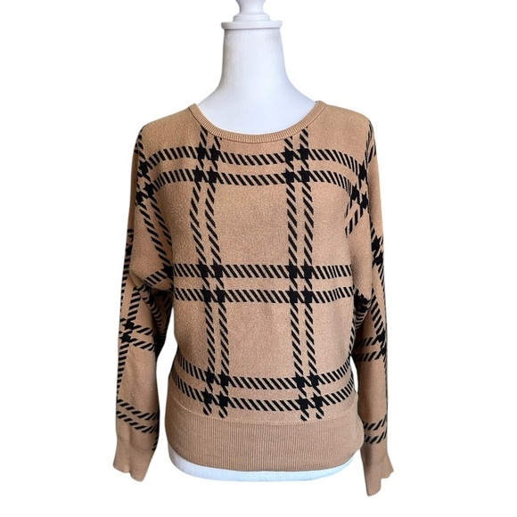 Express Women's Size SP Sweater Top Long Sleeve Striped Brown/black - Picture 7 of 16